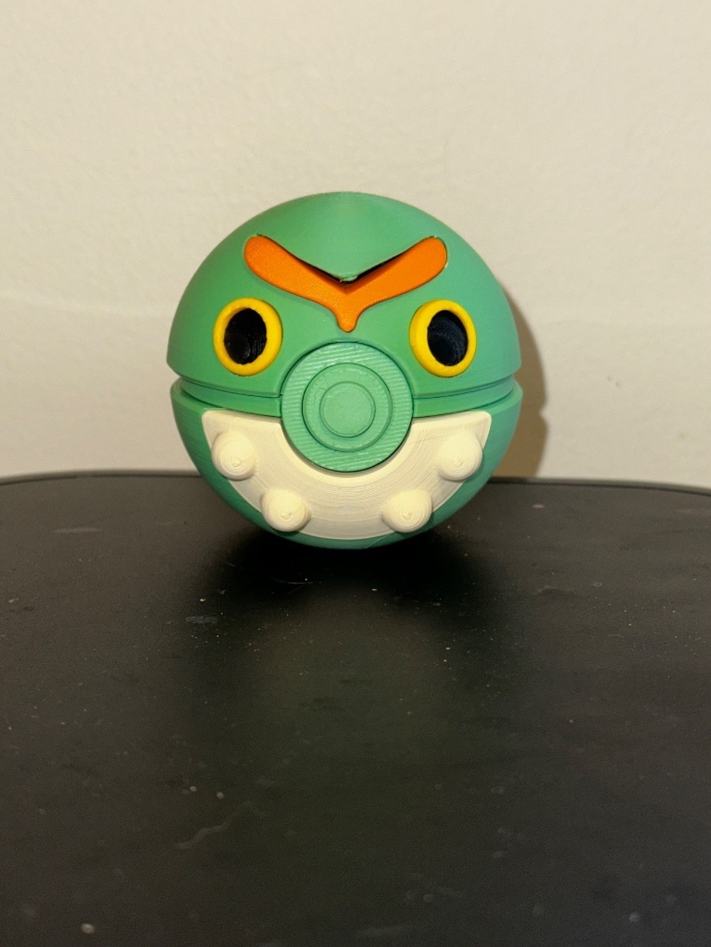 Green Caterpillar Orb Display – 3D Printed Bug Monster Sphere